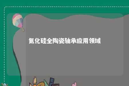 氮化硅全陶瓷轴承应用领域 